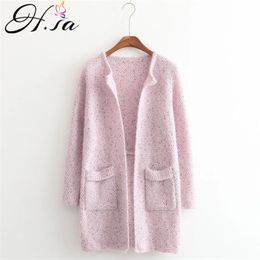 Women Long Sping Sweater Jacket Pink Blue Candy Colour Knit Poncho Sleeve Oneck Jumpers Cardiagns 210430