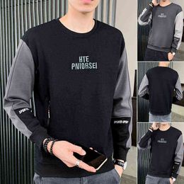 Men's winter new 2021 Korean youth leisure Plush round neck loose sweater men's trend H1206