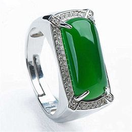 Womens Rings Crystal jade ring full diamond Jasper finger jewelry Emerald Ring Lady Cluster styles Band
