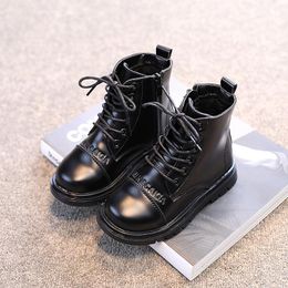 Boots Fashion PU Leather Waterproof Children 2021 Winter Warm Girls Kids Snow Non-slip Rubber Sole Boys Sneaker
