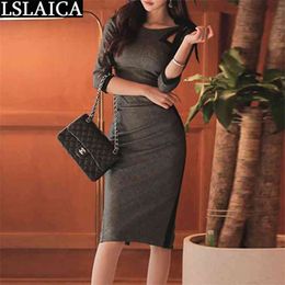 Elegant Dresses for Women Solid Colour Ruched Slim High Waist Plus Size Woman Dress Evening Party Club Office Lady Maxi 210515