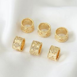 beads rings handmade Canada - Charms 2pcs Temperament Ring Bead Retro Style Gold Micro-inlaid Zircon Diy Handmade Charm Jewelry Necklace Pendant
