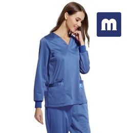 Medigo-072 Women's Two Piece Pants Women Scrubs Tops+pant Men Medical Uniform Surgery Scrubs Shirt Short Sleeve hospital uniform Pet grey's anatomy Doctor Workwear