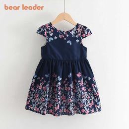 Bear Leader Girls Princess Sweet Dresses Trend Kids Baby Floral Costumes Children Party Sleeveless Vestidos Cute Outfit 3-7Y 210708