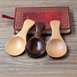 Stock Natural Wooden Coffee Tea Spoon Children Dessert Cake Small Scoops Sugar Salt Spoons Mini Ice Cream Teaspoon Kitchen Tool XU