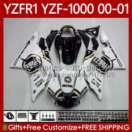 Motorrad Lucky Strike Bodys für Yamaha YZF-R1 YZF-1000 YZF R 1 1000 CC 00–03 Karosserie 83No.21 YZF R1 1000CC YZFR1 00 01 02 03 YZF1000 2000 2001 2002 2003 OEM-Verkleidungsset