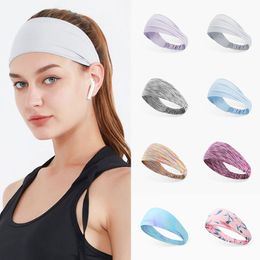 Sport Headband Solid Color Simple Wide Stretch Hair Accessories Sweatband Turban Headpiece Head Wrap Elastic Bandana Hair Bands