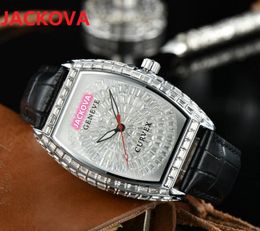 Men's Leisure Bigger Diamonds Battery Quartz Movement Watches Rose Gold Calendar popular Luxury Rhinestone high-end wristwatch presidents bracelet montre de luxe