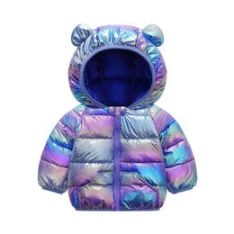 Baby Toddler Girls Hooded Down Jackets For Kids Coats Winter Boys Cartoon Warm Jacket Coat Jacket Girl Zipper Jacket Outerwear H0909