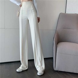 Summer Korean Wide Leg Pants High Waist Long Loose Straight Office OL Lady Street Casual Long Pant Women Office Suit Trousers Q0801