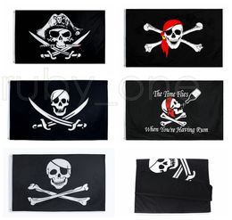 3x5fts Skull Cross Bones Pirate Flag Creepy Ragged Hallowmas Scary Banner Party Supplies Flags 90x150cm 5styles RRA4463