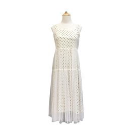 Black White Polka Dot Tank O Neck Sleeveless Mesh Elegant Corean Midi Dress Summer Party Two Pieces D0799 210514