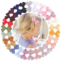 Solid Grosgrain Ribbon Hair Clips For Cute Girls Handmade Mini Hairpins Barrettes Headwear Kids Hair Accessories