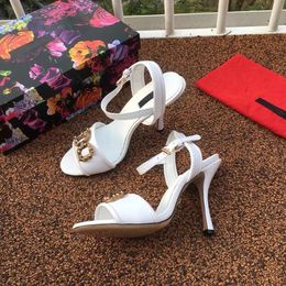 High end quality classic fashion sexy thin heel sandals casual versatile banquet ball leather sole fine packaging