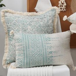 Cushion/Decorative Pillow 2021 Vintage Tassles Cushion Cover Linen Cotton Home Decoration Pillowcase Living Room 45X45Cm/30X50Cm Boho Style