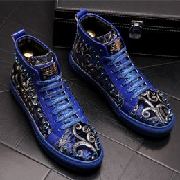 Autumn Ankle Fashion Casual Boots Men Spring Rivets Brand High Top Sneakers Male Punk Style Shoes B