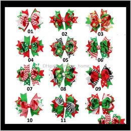 6 Inch Christmas Big Hiar For Girls Santa Ribbon Snow Man Holiday Matching Outfits Childrens Xmas Wear 24 Designs Mjgem Accessories Aihb2