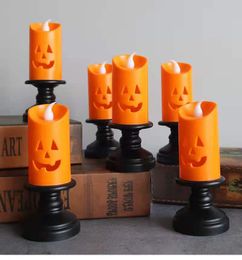 Halloween Candle Light LED Colorful Candlestick Table Top Decoration Pumpkin Party Happy holidays Partys Decor lamp For Home
