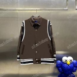 21ss Erkek Tasarımcılar Ceketler Mektup Jakarlı Omuz Şerit Mektuplar Ekleme Giysi Streetwear Mont Kabanlar Kapşonlu Erkekler Giyim Pamuk Siyah Beyaz Kahverengi M-XL