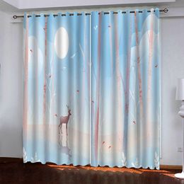 High Quality Blackout Window Curtain Abstract animal Background Curtains For Living Room Bedroom Printing Drapes Blinds