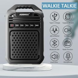 bluetooth compatible radio NZ - Walkie Talkie ABBREE Loudspeaker Black 5W High Power 400-480MHz UHF Handheld Two Way Radio Transceiver Bluetooth-compatible