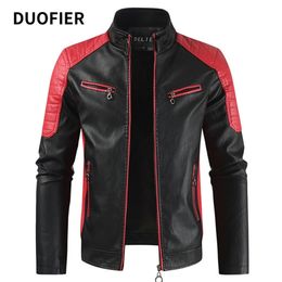 Men's Leather Jackets Autumn Casual Motorcycle PU Spliced Jacket Fashion Biker Vintage Leather Coats Brand Men Clothing 4XL 211110