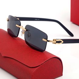 Designer Carti Glasses Buffalo Horn Mens Women Classic Square Leisure Rectangular Gogglesmu for Wo Sunglasses Men Police