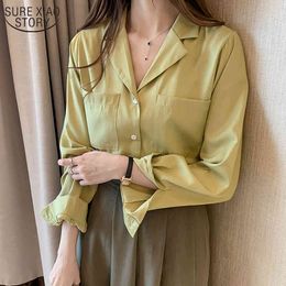 Women Shirt Korean OL Style Loose Casual Shirts Long Sleeve Blouse Fashion Suit Collar Office Lady Clothes Plus Size 8875 210508