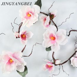 Decorative Flowers & Wreaths 185cm Magnolia Vine Silk Artificial DIY Hanging Rattan Home Decor Wedding Decoration Fake