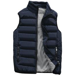 Men's Vests Sleeveless Warm Jacket Autumn Brand Clothing Winter Casual Waistcoat Cotton Padded Coats 5XL SA584