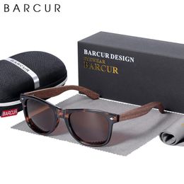 -Солнцезащитные очки BARCUR дизайн Высокое качество Черный орех антибликовое Мужчины Женщины Зеркало очки UV400 Деревянные Анти Синий Pochromic