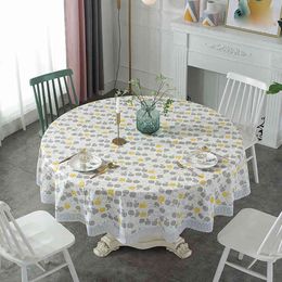 Round Tablecloth Waterproof Oilcloth Plastic PVC Embossing Kitchen Dinning Living Room Table Cover Mesas De Centro Para Sala