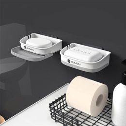 Drainage Soap Holder Portable Dishes For Bathroom Storage Box Plastic Tray Accessories Household Utilities 210423
