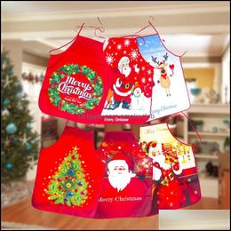 Tools Kitchen, Dining Bar & Gardenchristmas Santa Claus Snowman Printing Aprons Dinner Party Decor Home Kitchen Cooking Bake Cleaning Apron
