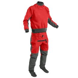 One-Piece Suits Kayak Drysuit Waterproof Fabric Rubber For Surfing Diving Rafting 3-Layer One Piece With Socks DM1