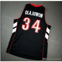 001Custom Men Youth women Vintage Hakeem Olajuwon Mitchell Ness 00 01College Basketball Jersey Size S-4XL or custom any name or number jersey