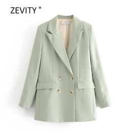 women elegant solid color business blazer office ladies long sleeve buttons suits causal stylish outwear coat tops C512 210420
