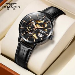 GUANQIN Men's Stainless Steel Luxury Sports Skeleton Automatic Mechanical Orient Watch Men's Relogio Masculino Q0902
