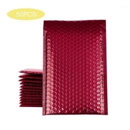 50pcs/Lot Red Foam Envelope Bags Self Seal Mailers Padded Envelopes With Bubble Mailing Bag Gift Packages Wrap