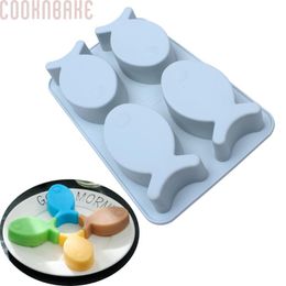 wholesale fish cakes UK - Cake Tools COOKNBAKE DIY Silicone Mold The Shape Of Fish Arrive Cookie Handmade Soap CDL-017