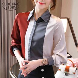 Casual Vintage Clothing Fashion Elegant Silk Blouse Women Long Sleeve Striped Female Shirts Plus Size Tops 13406 210415