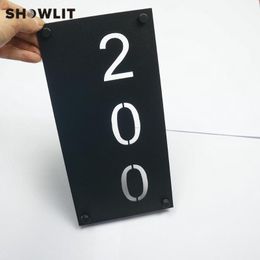 Vertical Black Steel Metal Door Sign House Number Plaque Other Hardware