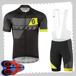 SCOTT team Cycling Short Sleeves jersey (bib) shorts sets Mens Summer Breathable Road bicycle clothing MTB bike Outfits Sports Uniform Y210414194
