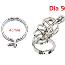 Nxy Cockrings Stainless Steel Penis Lock Bird Chastity Cage Cock Ring Urethral Plug Sound Metal Slave Bondage Restraint Belt Sex Toy Male 0215