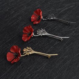 Pins, Brooches 2021 Latest Design Brand Creative Red Flower Brooch Generous Minimalist Clothing Accessories Badge Gift For Women.