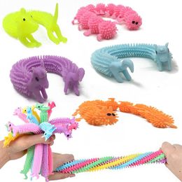 2021 18.5*3cm Creative Tricky Kids Funny Toys Adult Vent Caterpillar Decompression Pull Rope TPR Caterpillar Decompression Vent Toys