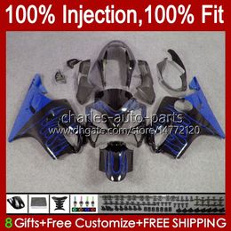 Injection Mould Body For HONDA CBR 600 F4 FS CC 600F4 600FS 99-00 Bodywork 54No.181 CBR600F4 CBR600FS 1999 2000 CBR600 F4 600CC 99 00 Blue Flames 100% Fit OEM Fairings