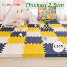 Babyinner 2.5cm Baby Mat Waterproof Anti-Skid Form Child Playmat Soft and Thickened Infant Mats 30*30cm EVA Split Kids Carpet 210402