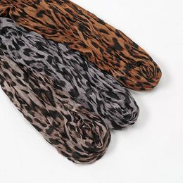 Leopard Print Scarf Hijab Headscarf Muslim Shawls Cotton Viscose Head Wrap Foulard Turbans Headband Women