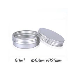 60ml Empty Aluminium Cosmetic Containers Boxes Pot Lip Balm Aluminium Jar Tin For Creams Ointment Hand Cream Packaging Box SN5315